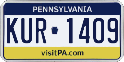PA license plate KUR1409