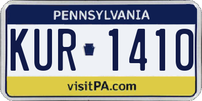 PA license plate KUR1410