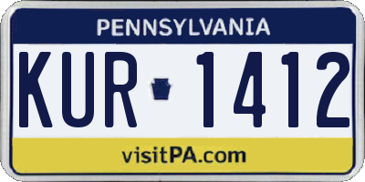 PA license plate KUR1412