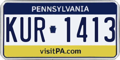 PA license plate KUR1413