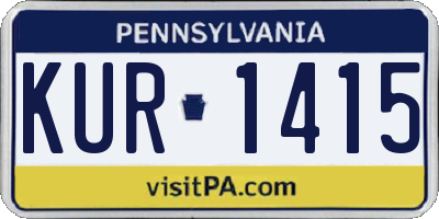 PA license plate KUR1415
