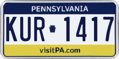 PA license plate KUR1417