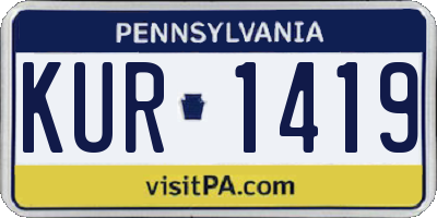 PA license plate KUR1419