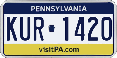 PA license plate KUR1420