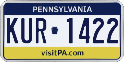 PA license plate KUR1422