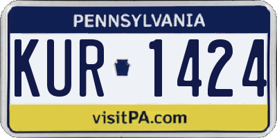 PA license plate KUR1424