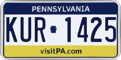 PA license plate KUR1425