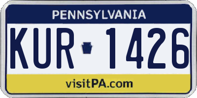 PA license plate KUR1426