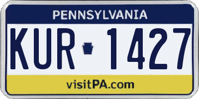 PA license plate KUR1427