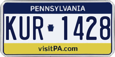 PA license plate KUR1428