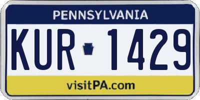 PA license plate KUR1429