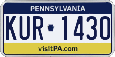 PA license plate KUR1430