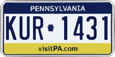 PA license plate KUR1431