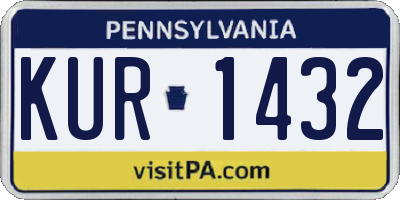 PA license plate KUR1432
