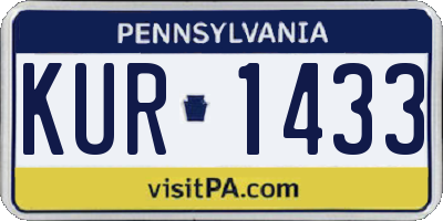 PA license plate KUR1433