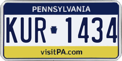 PA license plate KUR1434