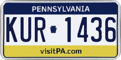 PA license plate KUR1436