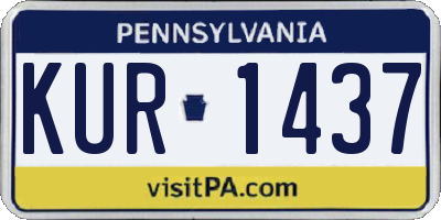 PA license plate KUR1437