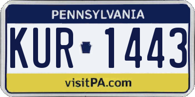 PA license plate KUR1443