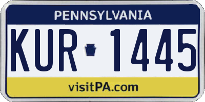 PA license plate KUR1445