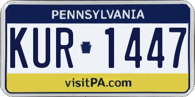 PA license plate KUR1447