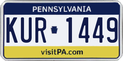 PA license plate KUR1449