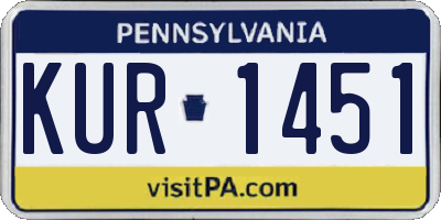 PA license plate KUR1451