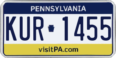 PA license plate KUR1455