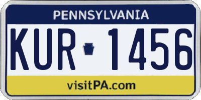 PA license plate KUR1456