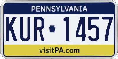 PA license plate KUR1457