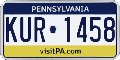 PA license plate KUR1458