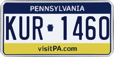 PA license plate KUR1460
