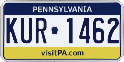 PA license plate KUR1462
