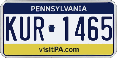PA license plate KUR1465