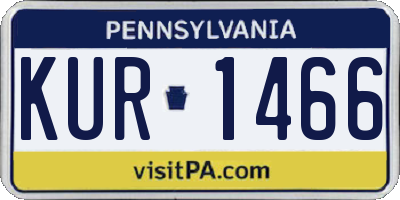 PA license plate KUR1466