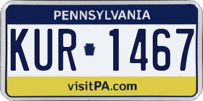 PA license plate KUR1467