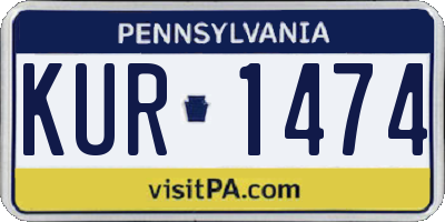 PA license plate KUR1474