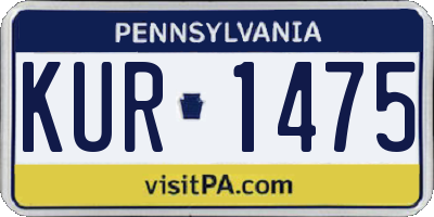 PA license plate KUR1475