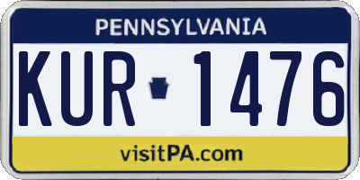 PA license plate KUR1476