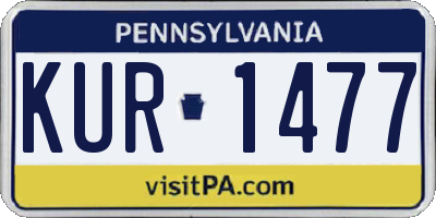 PA license plate KUR1477