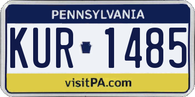 PA license plate KUR1485