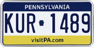 PA license plate KUR1489