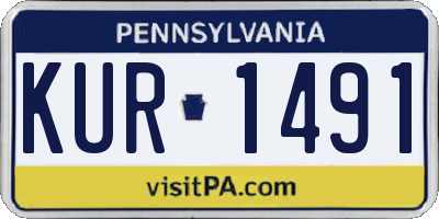 PA license plate KUR1491