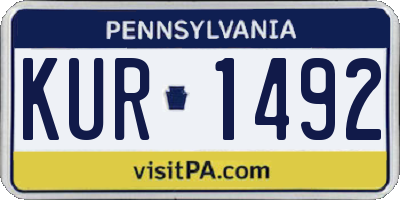 PA license plate KUR1492