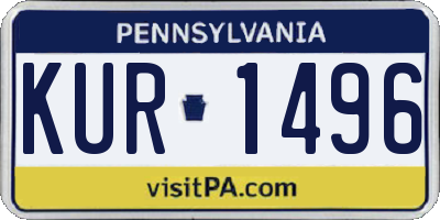 PA license plate KUR1496