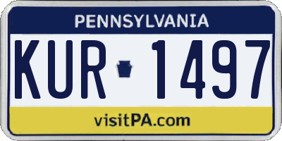 PA license plate KUR1497