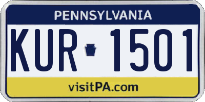 PA license plate KUR1501
