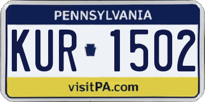 PA license plate KUR1502