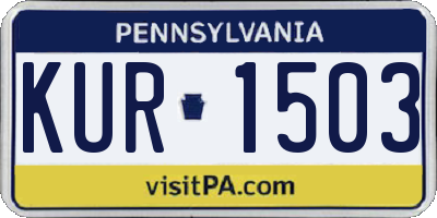 PA license plate KUR1503
