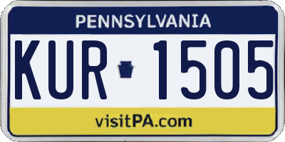PA license plate KUR1505